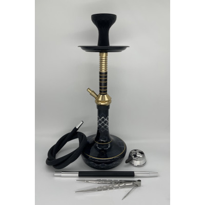 Кальян Deluxe 555 black-gold 60см полный комплект
