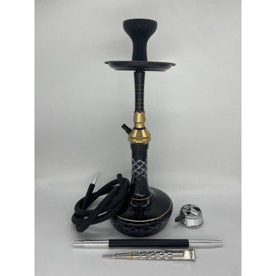 Кальян Deluxe 556 black-gold 60см полный комплект