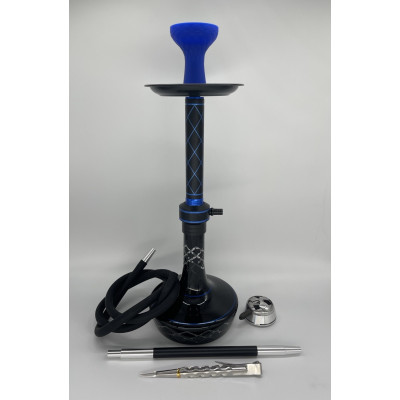 Кальян Deluxe 557 black-blue 60см полный комплект