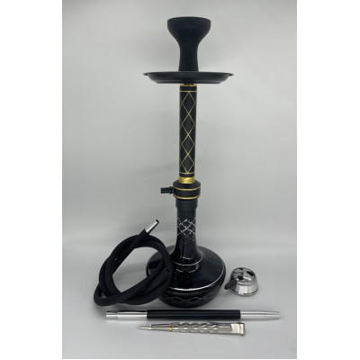 Кальян Deluxe 557 black-gold 60см полный комплект