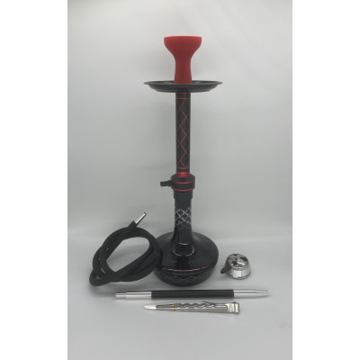 Кальян Deluxe 557 black-red 60см полный комплект