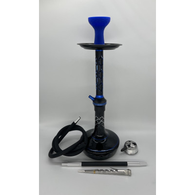 Кальян Deluxe 558 black-blue 60см полный комплект
