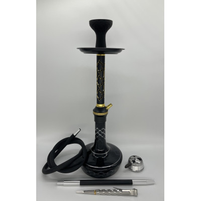 Кальян Deluxe 558 black-gold 60см полный комплект