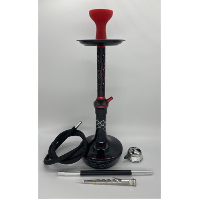 Кальян Deluxe 558 black-red 60см полный комплект