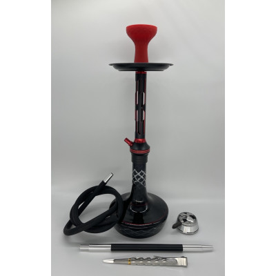 Кальян Deluxe 559 black-red 60см полный комплект