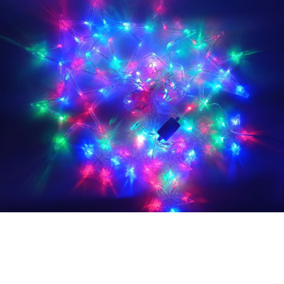 Гирлянда 120L Сосульки звезды ширина 3М разноцветное свечение 165-CL48RGB