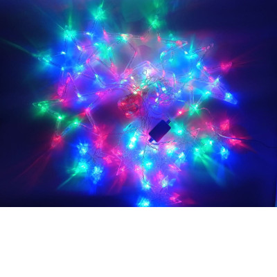 Гирлянда 120L Сосульки звезды ширина 3М разноцветное свечение 165-CL48RGB