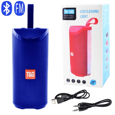 Портативная беспроводная Bluetooth колонка TG-169 с подсветкой blue