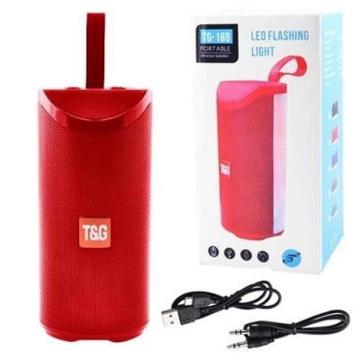 Портативная беспроводная Bluetooth колонка TG-169 с подсветкой red