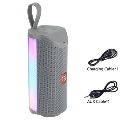 Портативная беспроводная Bluetooth колонка TG-169 с подсветкой gray