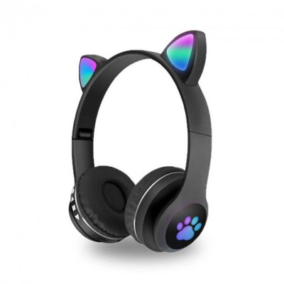 Бездротові навушники Bluetooth Cat VIV-23 microSD з підсвіткою чорні