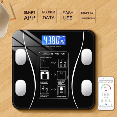 Смарт-весы Smart Scale Bluetooth Black умные напольные фитнеc весы 180 кг