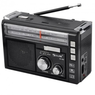 Радіоприймач Golon RX-382 з mp3 та ліхтариком чорний