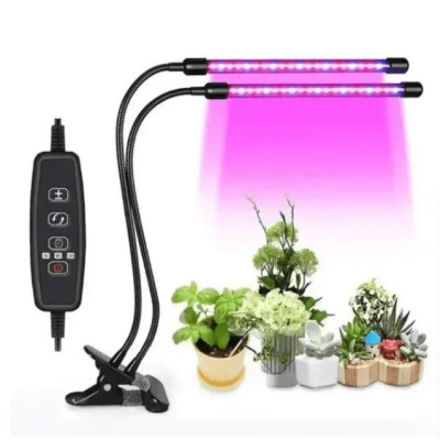 Фитолампа светодиодная LED Plant Grow Light на 2 лампы для роста растений на прищепке фитосветильник для комнатных цветов, рассады
