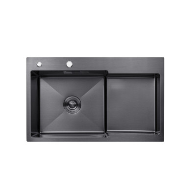 Кухонная мойка KRONER (KRP) PVD Schwarze - 7848LHM (3,0/1,0 мм)