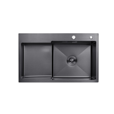 Кухонная мойка KRONER (KRP) PVD Schwarze - 7848RHM (3,0/1,0 мм)