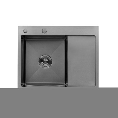 Кухонная мойка KRONER (KRP) Schwarze - 6350LHM PVD (3,0/1,0 мм)