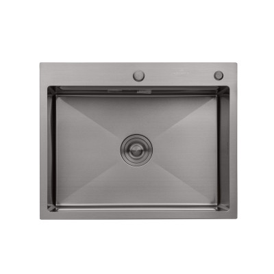 Кухонная мойка KRONER (KRP) PVD Schwarze - 6350HM (3,0/1,0 мм)