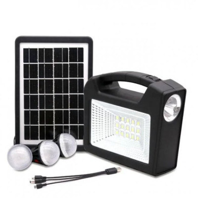 Фонарь Gd-Lite / GD-Times GD-103 150W с солнечной панелью, 3 лампочки, повербанк