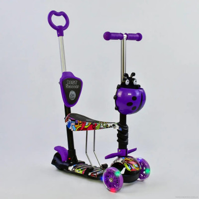 Самокат 5в1 Best Scooter 13400, абстракция, PU колеса, подсветка колес
